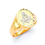 Masonic Mens Ring in 14K Two-Tone Gold