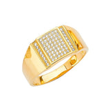 White CZ Micro-Pave Mens Ring in 14K Gold