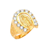 White CZ Guadalupe Mens Ring in 14K Gold