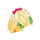 Multi-Color CZ Guadalupe Mens Ring in 14K Gold