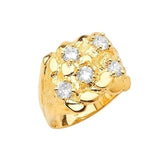 White CZ Mens Ring in 14K Gold