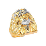 Jesucristo Mens Ring in 14K Two-Tone Gold