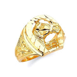 Horse Mens Ring in 14K Gold