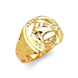 Horse Mens Ring in 14K Gold
