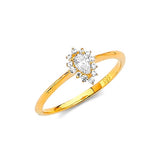 White CZ Ladies Ring in 14K Gold
