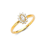 White CZ Ladies Ring in 14K Gold