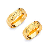 Diamond-Cut Wedding Band in 14K Gold