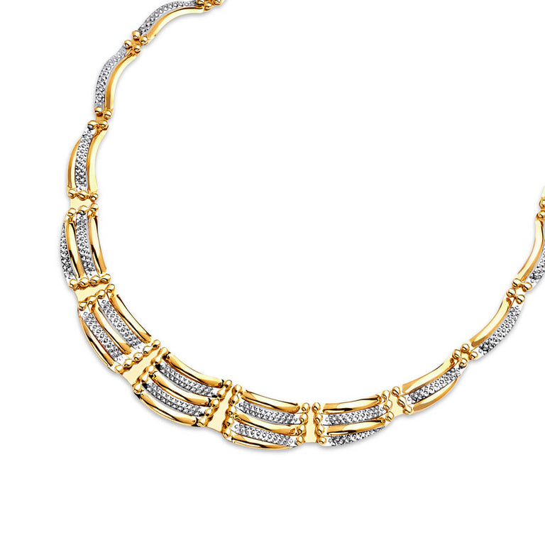 #13330 -  Fancy Necklace in 14K Tri-Color Gold