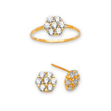#14067 - White CZ Flower Girls Two-Piece Set in 14K Gold