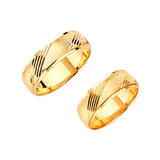 Diamond-Cut Wedding Band in 14K Gold