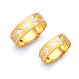 Diamond-Cut Wedding Band in 14K Two-Tone Gold