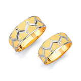 Diamond-Cut Wedding Band in 14K Two-Tone Gold
