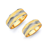 Diamond-Cut Wedding Band in 14K Two-Tone Gold