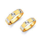 Diamond-Cut Wedding Band in 14K Two-Tone Gold