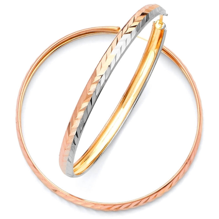 #201232 -  hoop Earrings in 14K Tri-Color Gold