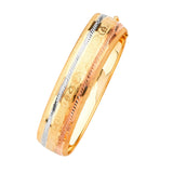 #201261 - Flexible Ladies Bangle in 14K Tri-Color Gold