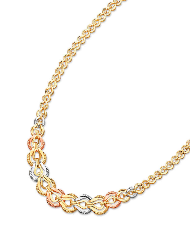 #201525 -  Fancy Necklace in 14K Tri-Color Gold