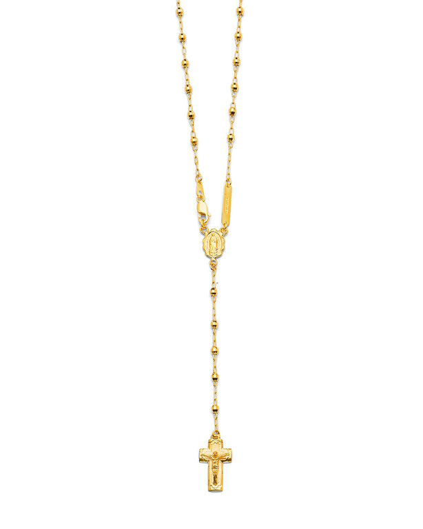 #202350 -  Crucifix Five-Decade Rosary Necklace in 14K Gold