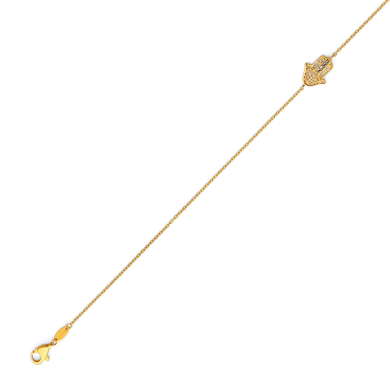 #202784 - Hand Link Anklet in 14K Two-Tone Gold