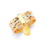 #203565 - Guadalupe 7-Day Ladies Ring in 14K Tri-Color Gold