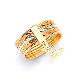 #203571 - 7-Day Teens Ring in 14K Tri-Color Gold
