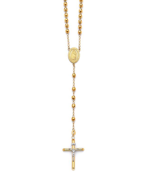 #203676 -  Crucifix Five-Decade Rosary Necklace in 14K Two-Tone Gold