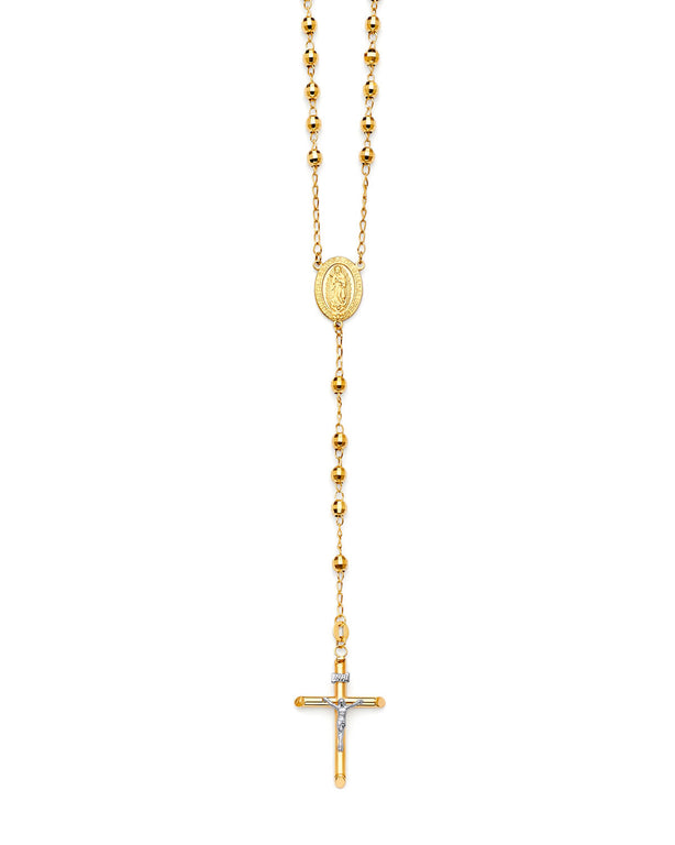 #203683 -  Crucifix Five-Decade Rosary Necklace in 14K Two-Tone Gold