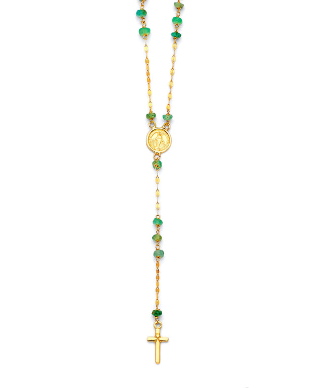 #203980 -  Cross Five-Decade Rosary Necklace in 14K Gold