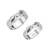 Diamond-Cut Wedding Band in 14K White Gold