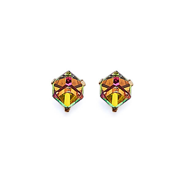 #21672 -  Solitaire stud Earrings with Moon Stone in 14K Gold