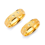 Diamond-Cut Wedding Band in 14K Gold