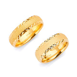 Diamond-Cut Wedding Band in 14K Gold