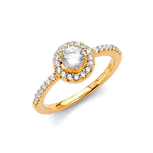 #27304 - White CZ Pave Engagement Ring in 14K Gold