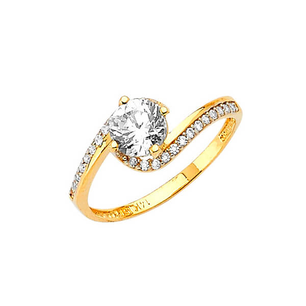 #27359 - White CZ Pave Engagement Ring in 14K Gold