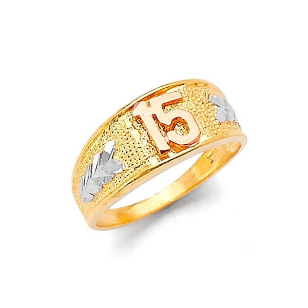 #28114 - Teens Ring in 14K Tri-Color Gold