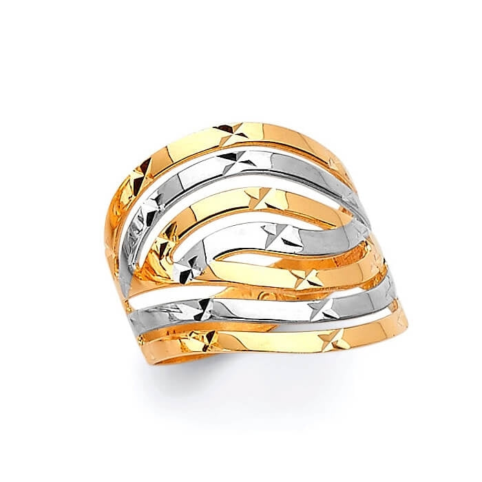 #28664 - Multi-Band Ladies Ring in 14K Two-Tone Gold