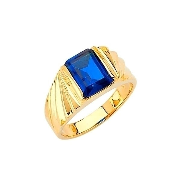 #29101 - Blue CZ Teens Ring in 14K Gold