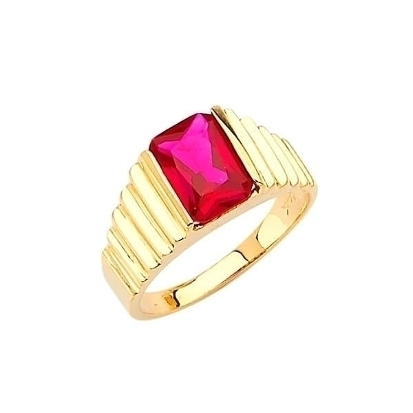 #29102 - Red CZ Teens Ring in 14K Gold