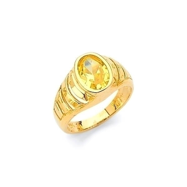 #29248 - Yellow CZ Kids Ring in 14K Gold